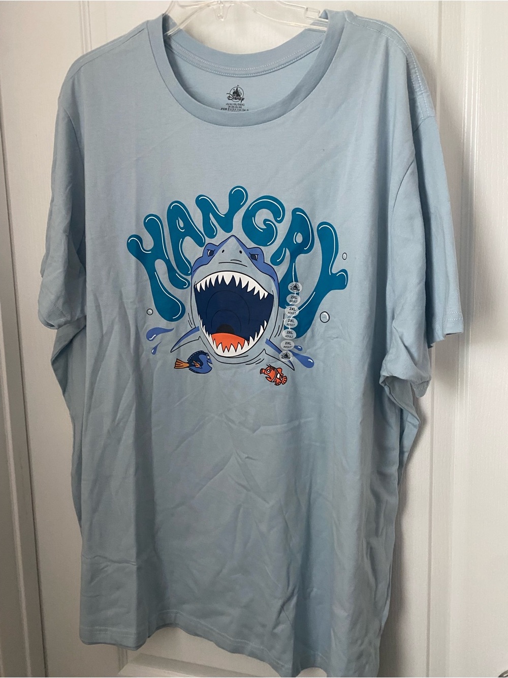 Disney Light Blue Cartoon Shark Tee